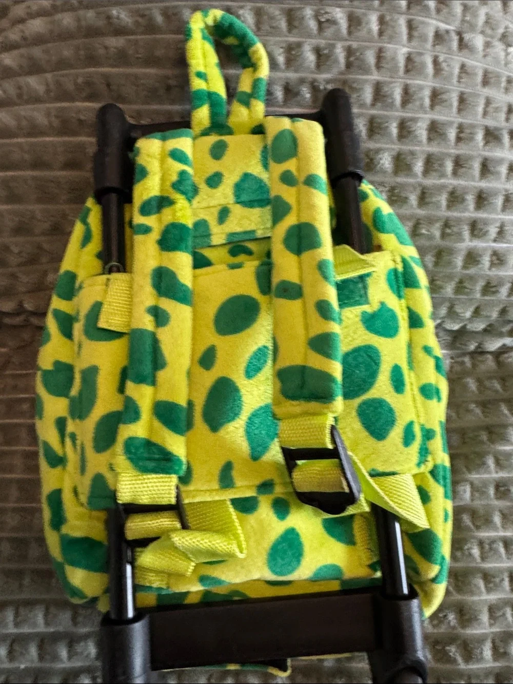 Fiesta brand Plush Turtle Backpack/in Bright Yellow & Green